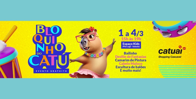 "Bloquinho do Catú": Diversão Garantida para Crianças no Carnaval do Catuaí