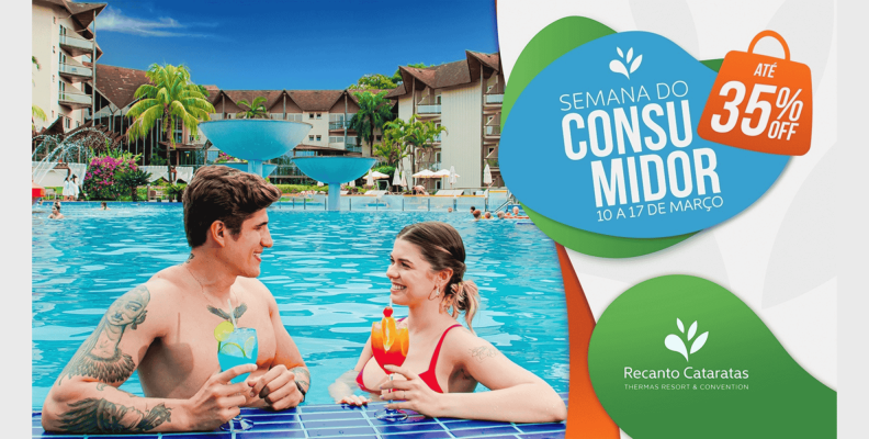 Recanto Cataratas Resort, em Foz do Iguaçu (PR), traz Semana do Consumidor com descontos de 35% nas datas selecionadas