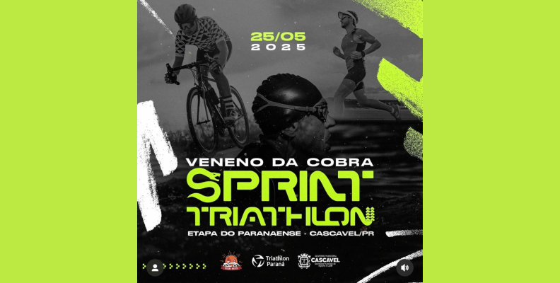 Sprint Triathlon retorna a Cascavel: inscrições abertas para prova no dia 25 de maio