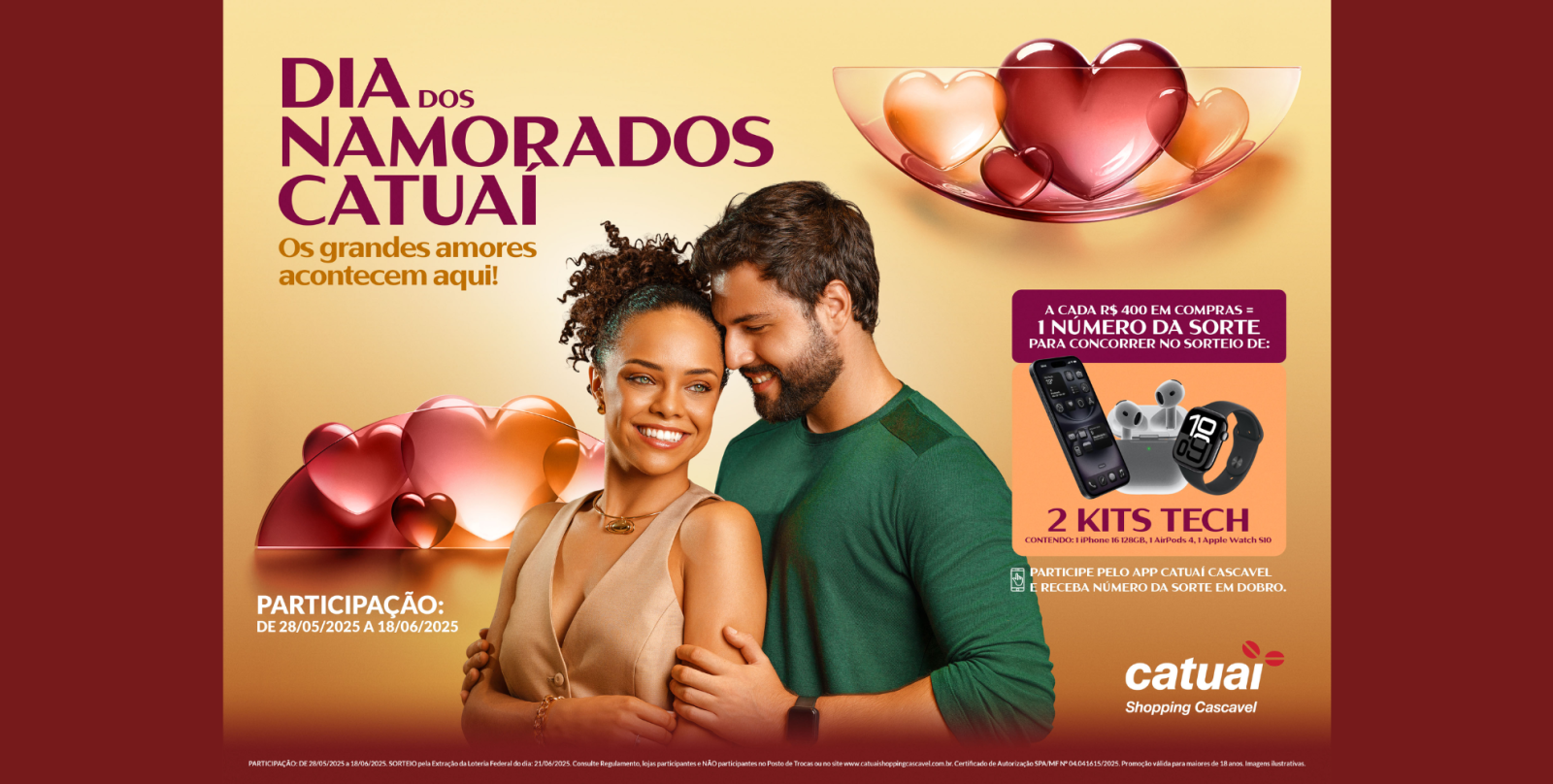 Catuaí Shopping Cascavel lança campanha de Dia dos Namorados com kits de tecnologia