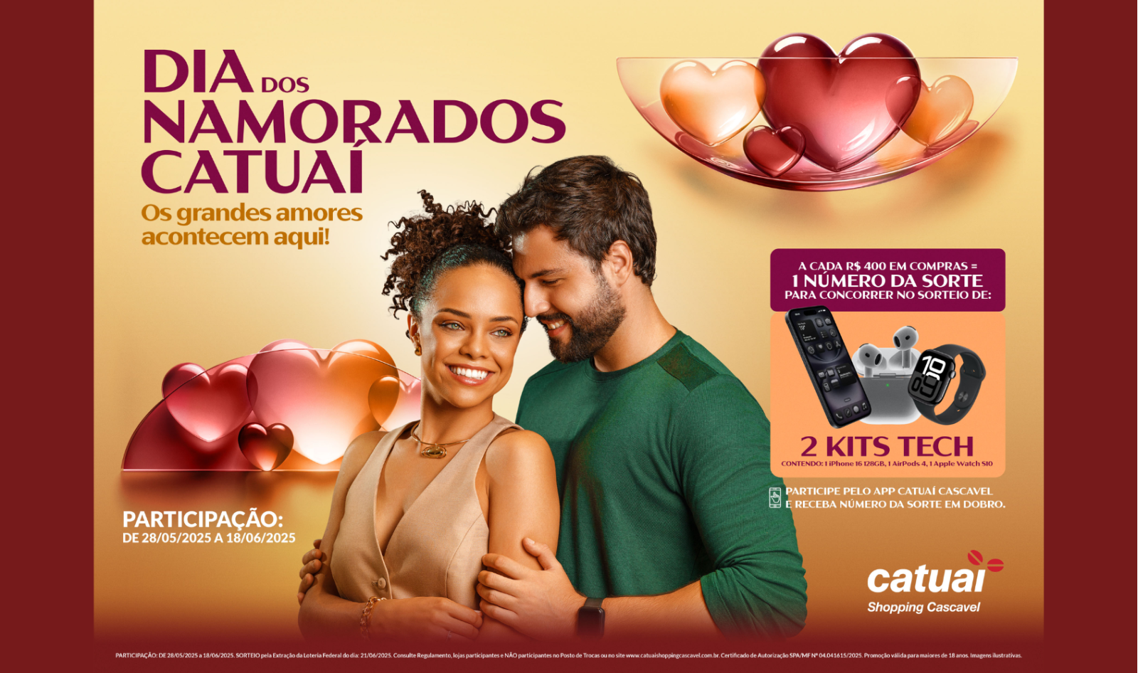 Catuaí Shopping Cascavel lança campanha de Dia dos Namorados com kits de tecnologia