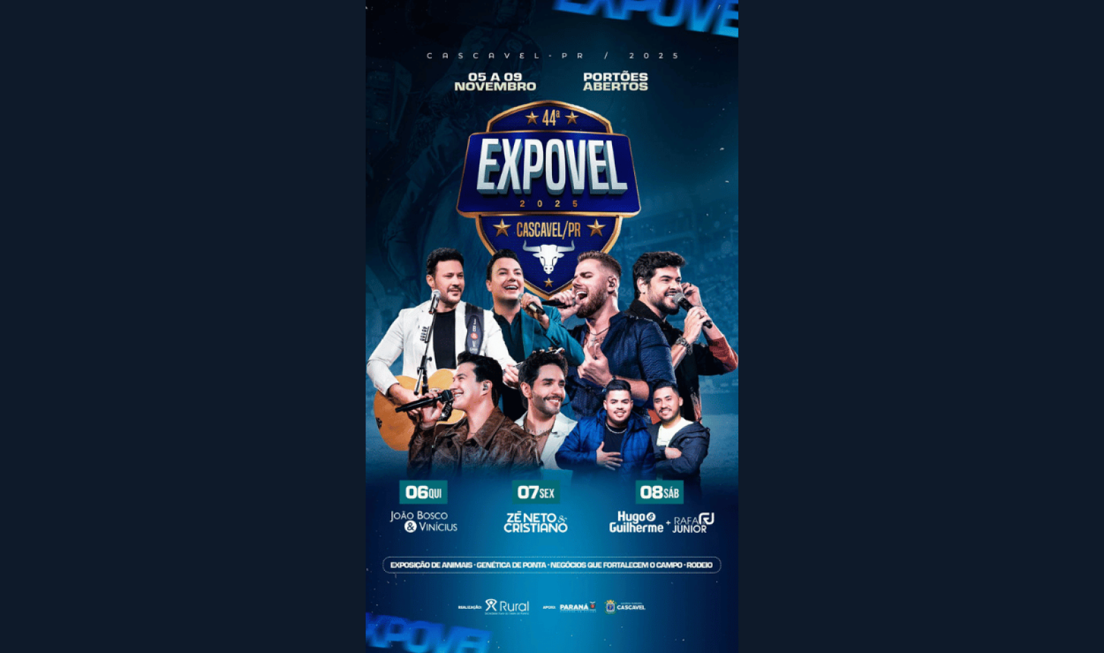 44ª Expovel terá portões abertos para shows de renome nacional