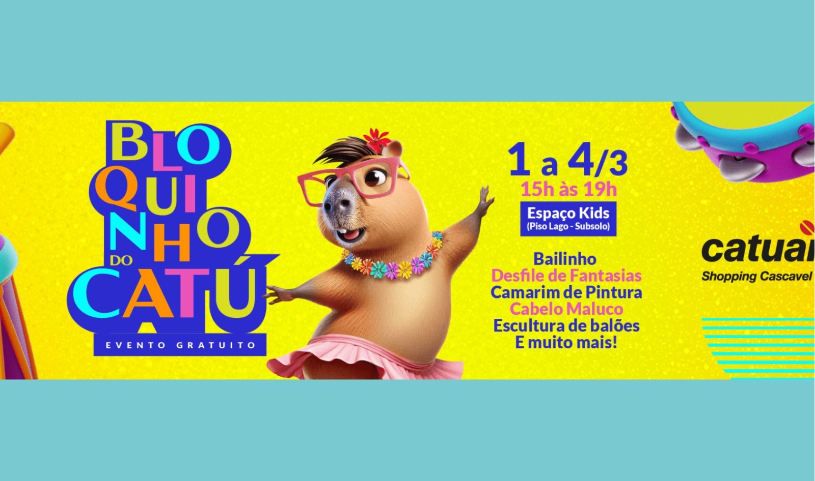 "Bloquinho do Catú": Diversão Garantida   para Crianças no Carnaval do Catuaí