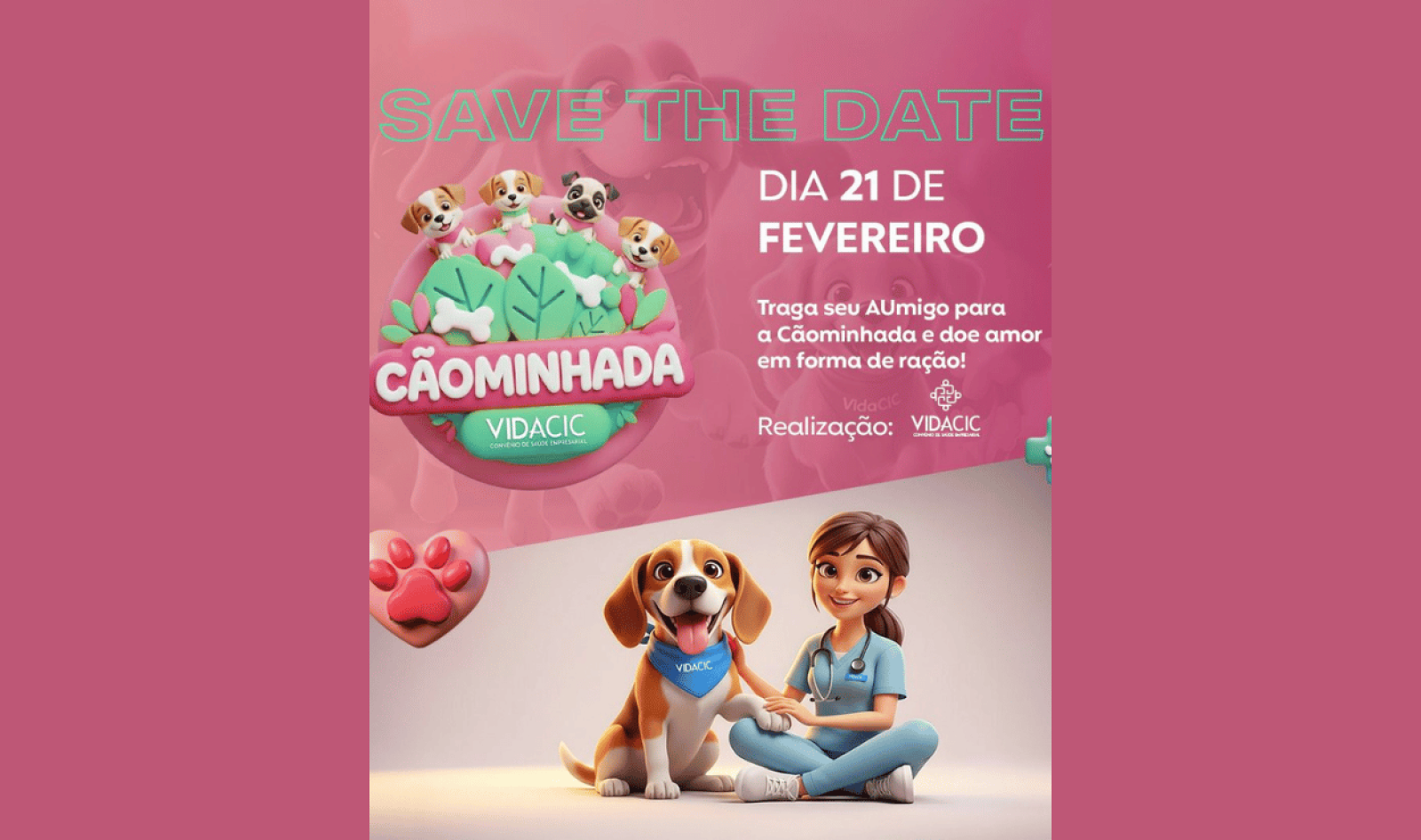 Em parceria com Catuaí Cascavel, ACIC lança a 1ª edição da Cãominhada VIDACIC 2026