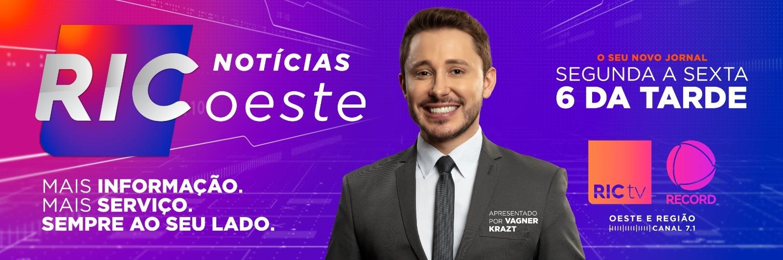 RIC Notícias Oeste estreia neste dia 1º, no lugar do Cidade Alerta