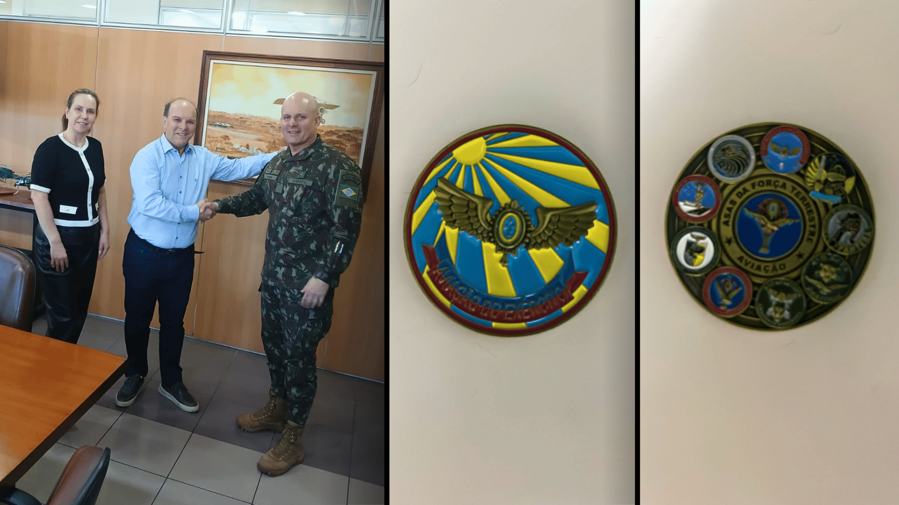 General Evandro Amorim recebe Valdinei Bobato no Comando de Aviação do Exército em Taubaté