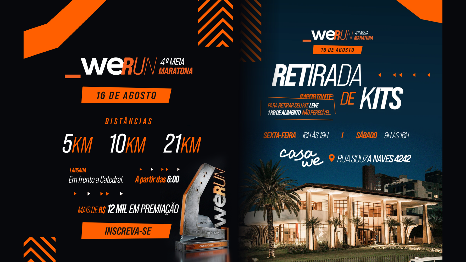 Uma das provas mais tradicionais de Cascavel, 4ª Meia Maratona We Run ocorre neste domingo (16)